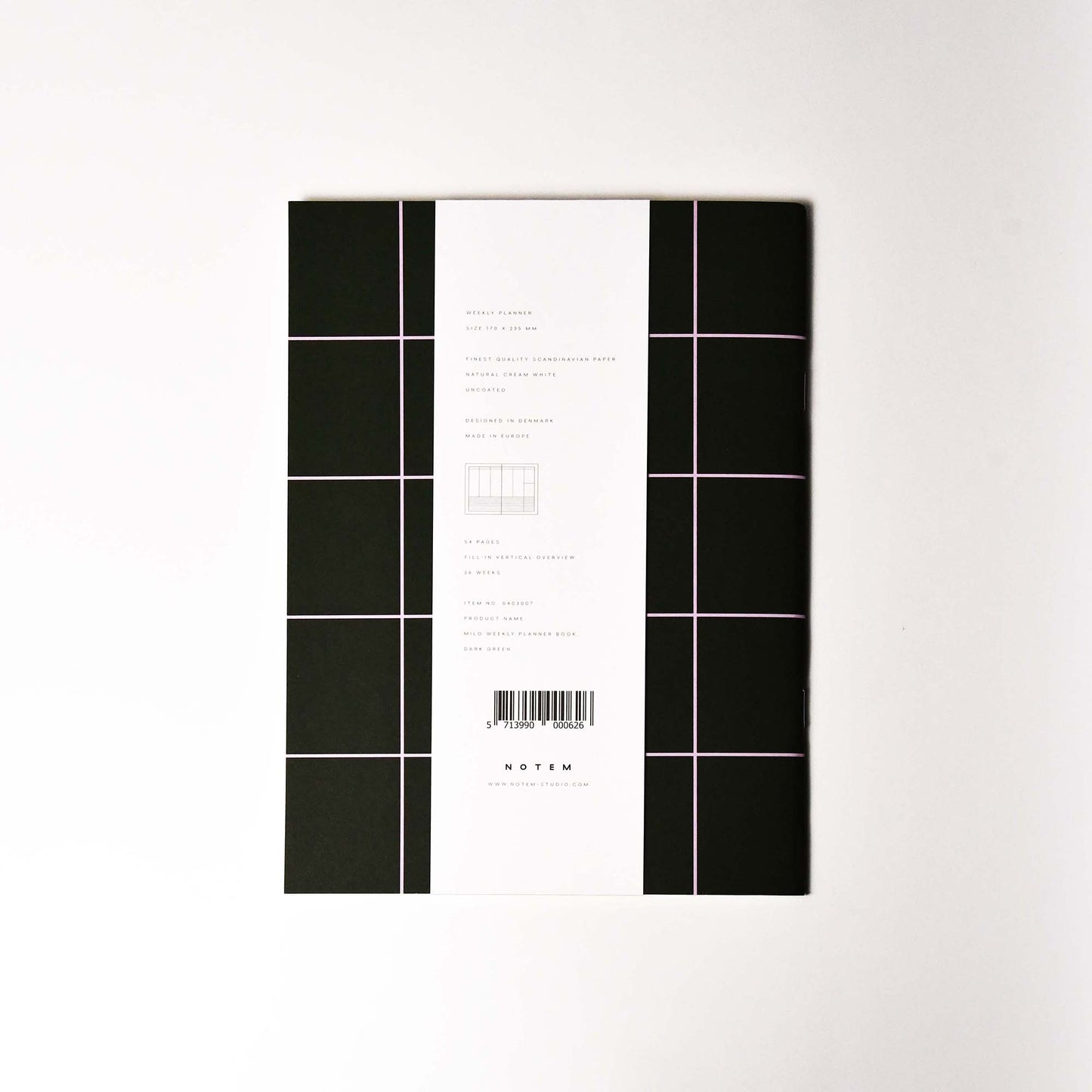 [NOTEM] MILO ミロ ウィークリープランナーノート - ダークグリーン