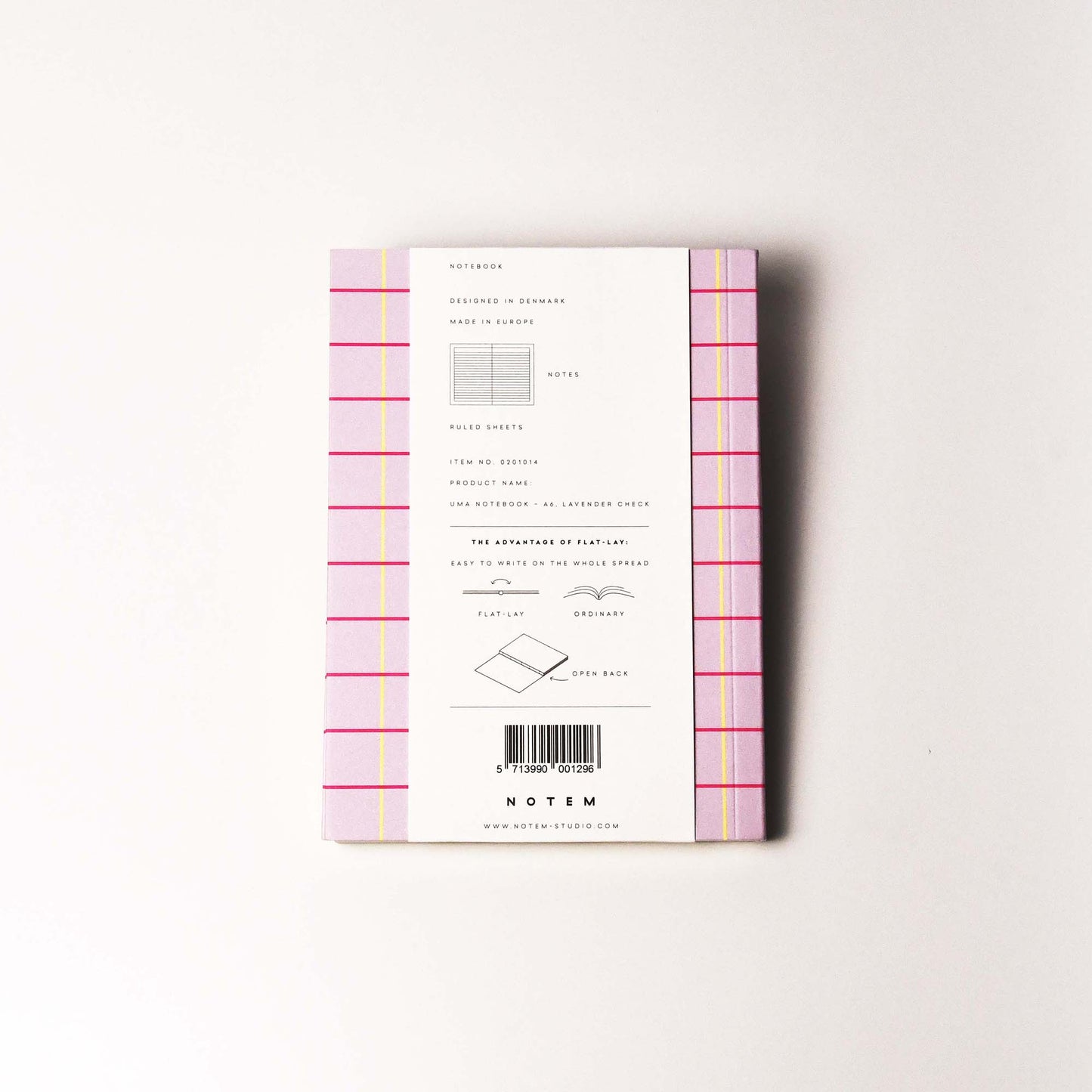 [NOTEM] UMA フラット ノート スモール - ラベンダーチェック